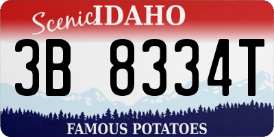 ID license plate 3B8334T
