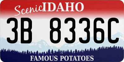 ID license plate 3B8336C