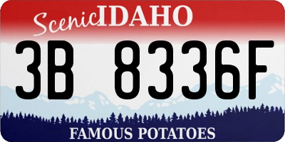 ID license plate 3B8336F