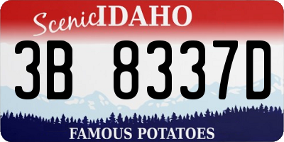 ID license plate 3B8337D