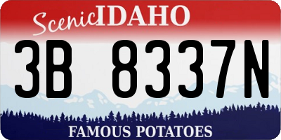 ID license plate 3B8337N