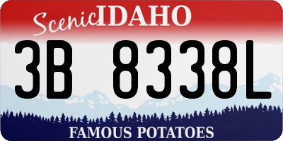 ID license plate 3B8338L