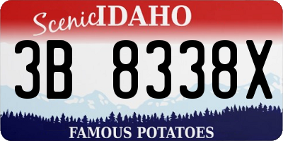 ID license plate 3B8338X