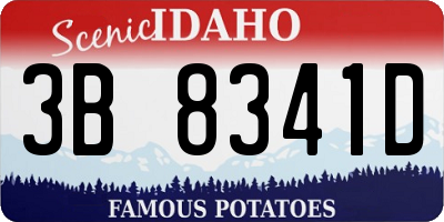 ID license plate 3B8341D