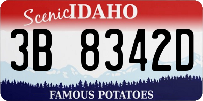 ID license plate 3B8342D