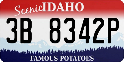 ID license plate 3B8342P