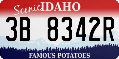 ID license plate 3B8342R