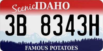 ID license plate 3B8343H