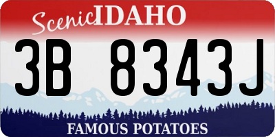 ID license plate 3B8343J