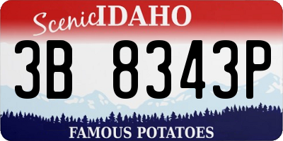 ID license plate 3B8343P