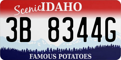 ID license plate 3B8344G