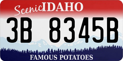 ID license plate 3B8345B