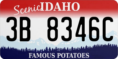 ID license plate 3B8346C