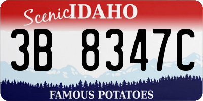 ID license plate 3B8347C