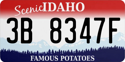 ID license plate 3B8347F