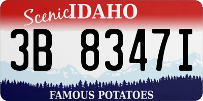 ID license plate 3B8347I