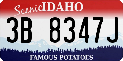 ID license plate 3B8347J