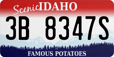 ID license plate 3B8347S