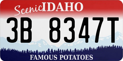 ID license plate 3B8347T