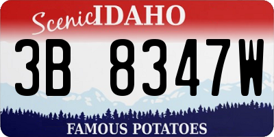 ID license plate 3B8347W