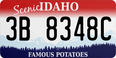 ID license plate 3B8348C