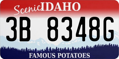 ID license plate 3B8348G