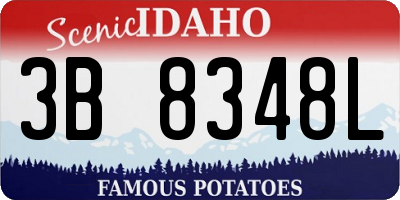 ID license plate 3B8348L