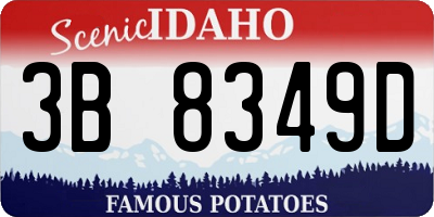 ID license plate 3B8349D