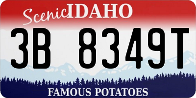 ID license plate 3B8349T