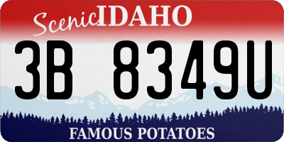 ID license plate 3B8349U