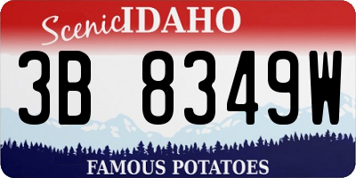 ID license plate 3B8349W