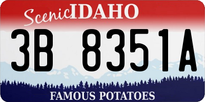 ID license plate 3B8351A