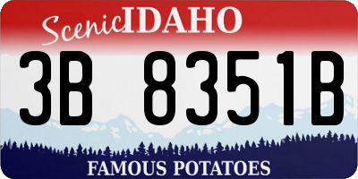 ID license plate 3B8351B