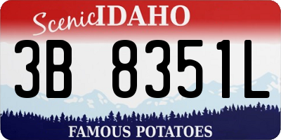 ID license plate 3B8351L