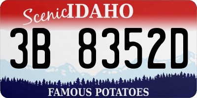 ID license plate 3B8352D