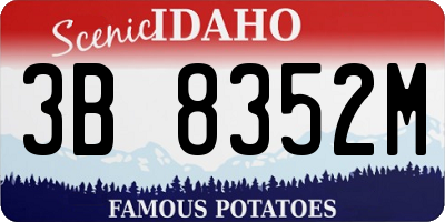 ID license plate 3B8352M