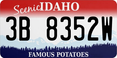 ID license plate 3B8352W