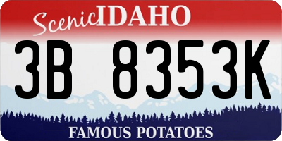 ID license plate 3B8353K