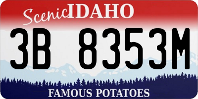 ID license plate 3B8353M