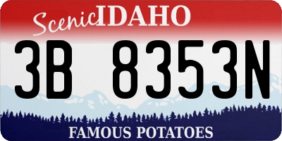 ID license plate 3B8353N