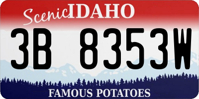 ID license plate 3B8353W