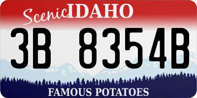 ID license plate 3B8354B