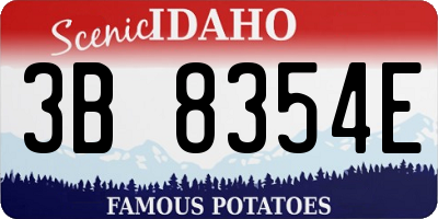 ID license plate 3B8354E