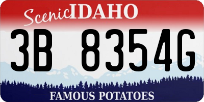 ID license plate 3B8354G