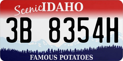 ID license plate 3B8354H