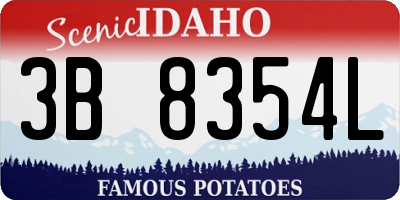 ID license plate 3B8354L