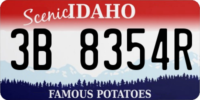ID license plate 3B8354R