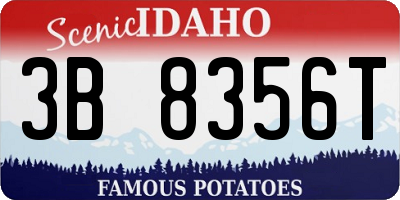 ID license plate 3B8356T