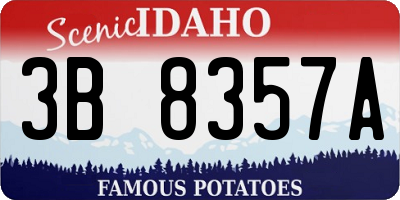 ID license plate 3B8357A