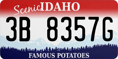 ID license plate 3B8357G